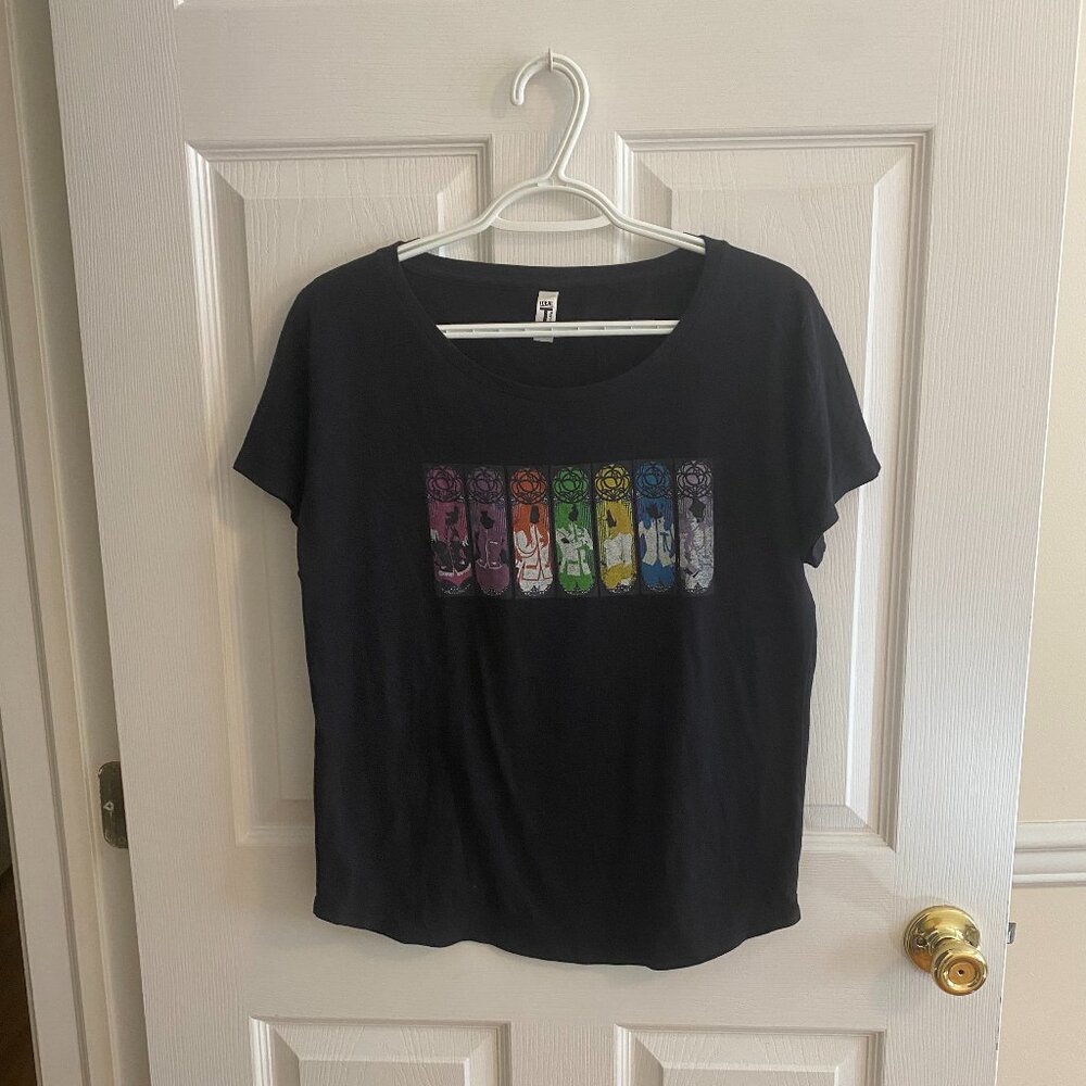 IDEAL T Black Short Sleeve T Shirt with Revolutionary Girl Utena Design Size S